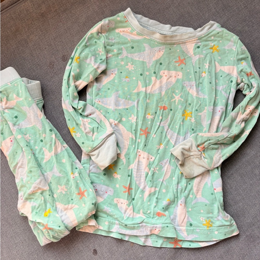 Little Sleepies- Kids Mint Green Sea Life Pajama Set